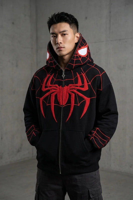 DripMozo Spider Web Racing Jacket | Premium Streetwear Collection