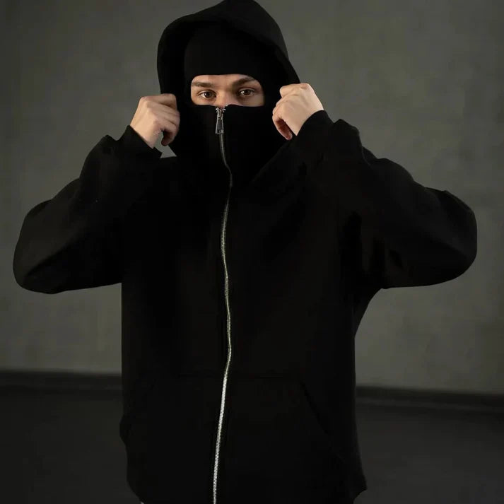 Black Balaclava Hoodie – dripmozo Stealth Comfort Edition