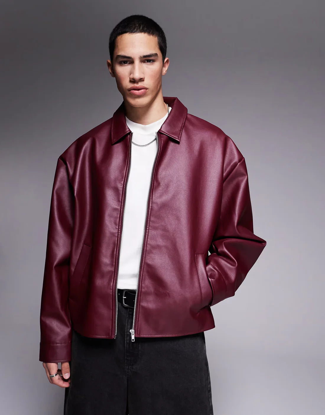 DripMozo Premium maroon Leather Jacket | Classic Streetwear Collection