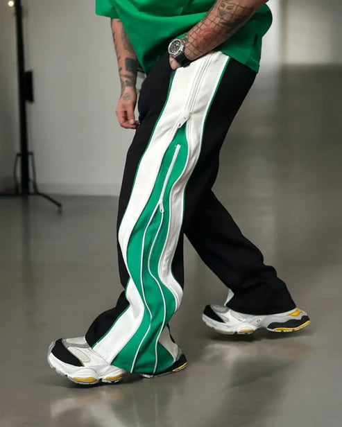 Dripmozo Green & Black Premium Track Lower | Comfortable Streetwear Joggers