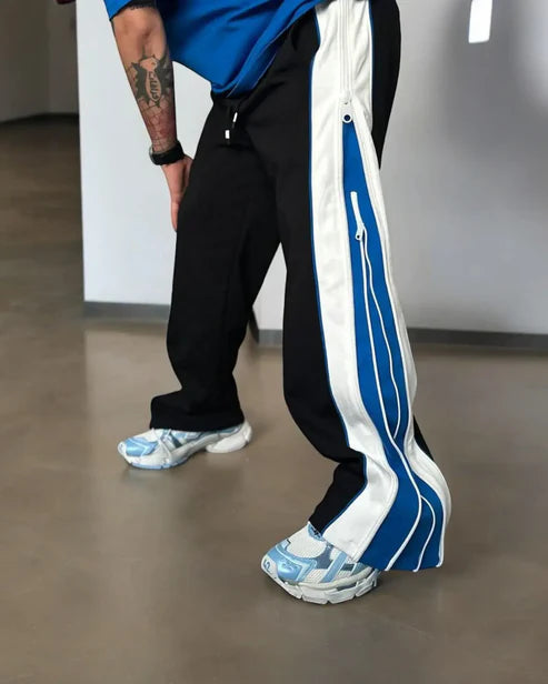Dripmozo Blue & Black Premium Track Lower | Comfortable Streetwear Joggers