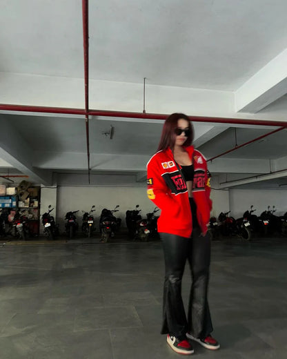 Ferrari Racing Fleece Jacket – Red Premium Motorsport Zip-Up Jacket.