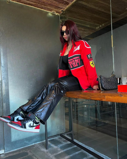 Ferrari Racing Fleece Jacket – Red Premium Motorsport Zip-Up Jacket.
