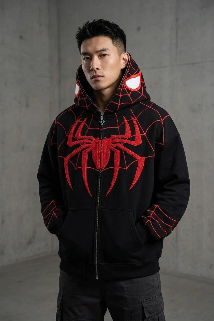 DripMozo Spider Web Racing Jacket | Premium Streetwear Collection