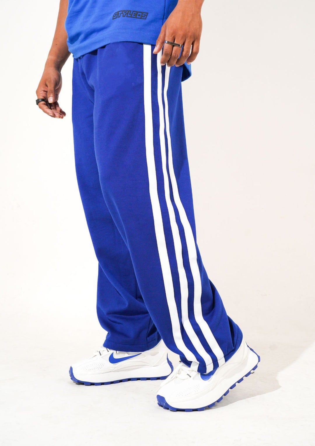 dripmozo Men’s Royal Blue Track Pants – Athletic Streetwear Comfort Fit