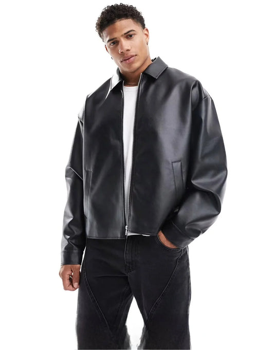 Premium Black Leather Jacket – Men's Streetwear  Jacket | Dripmozo
