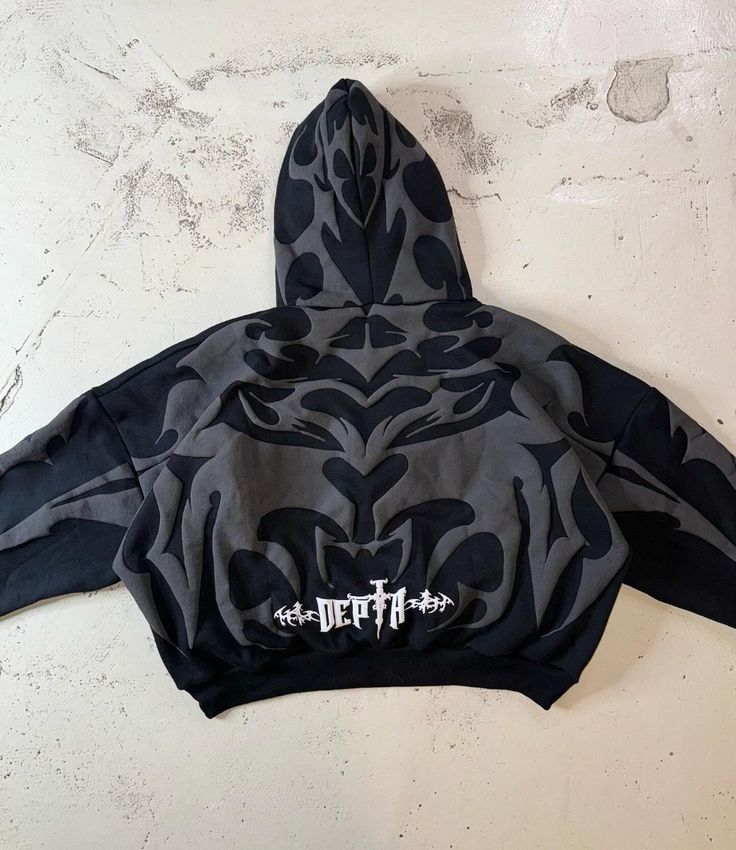 Dripmozo Premium Black Puff Print Oversized Hoodie | Unisex Streetwear