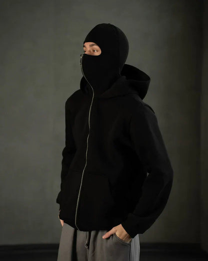 Black Balaclava Hoodie – dripmozo Stealth Comfort Edition