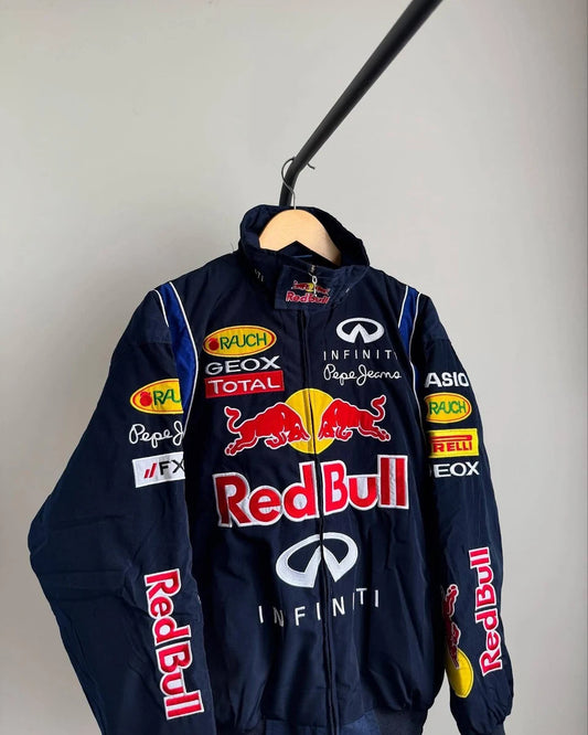 DripMozo Red Bull Inspired Racing Jacket | Premium Motorsport Streetwear